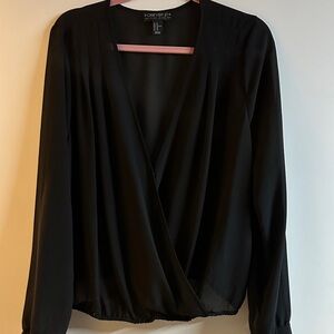 Forever 21 Black Wrap Blouse